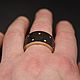 Gold ring with ebony and diamonds 0,13 ct German Kabirski. Rings. yakitoriya. Online shopping on My Livemaster.  Фото №2