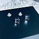 Серьги - гвоздики Swarovski ромбики. Серьги классические. TLN North. Ярмарка Мастеров.  Фото №11