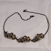 Украшения handmade. Livemaster - original item Silver necklace with opal, emerald and rhodolite.. Handmade.