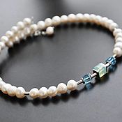Украшения handmade. Livemaster - original item Necklace: White Pearl/ Swarovski Crystal. Handmade.