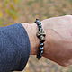 Men's bracelets stone Volcanic glass - Hammer of Thor, Bead bracelet, Volgograd,  Фото №1