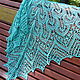 shawl, openwork shawl, knitted shawl, knitting shawl, mini shawl, fishnet Bacchus, turquoise, shawl handmade, blue-green, silk, green, Aqua, mini shawl knitted, shawl fishnet
