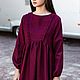  a dress made of linen in two colors of Marsala/Jeans. Dresses. viax. My Livemaster. Фото №6