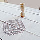 Large tablecloth merezhka with diamonds. len. Embroidery stitch. Tablecloths. EmbroideryINNAI. My Livemaster. Фото №4