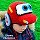 Шапка Тачка Молния Маквин. Шапки. Прикольные детские шапки крючком. Интернет-магазин Ярмарка Мастеров.  Фото №2