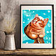 Oil painting cat funny cat. Pictures. Yulia Berseneva ColoredCatsArt. My Livemaster. Фото №4