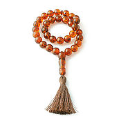 Украшения handmade. Livemaster - original item Rosary made of natural amber 33 beads 40 cm cognac (12 mm). Handmade.