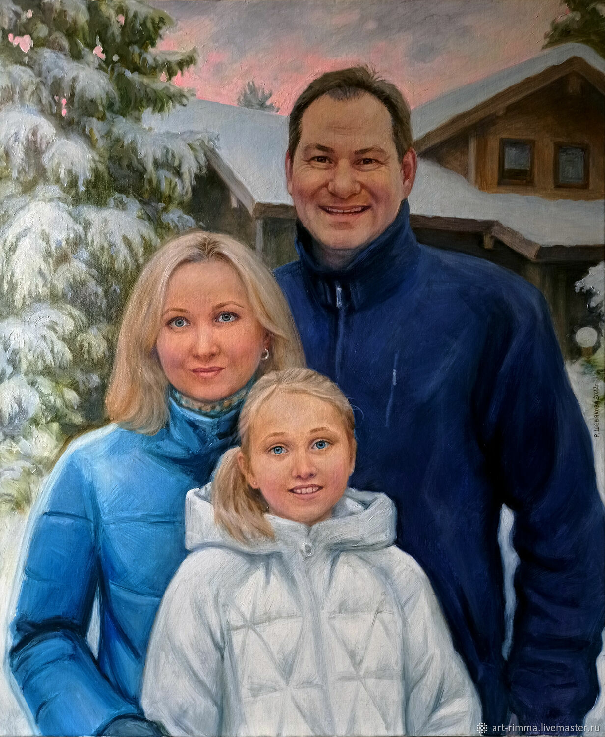 Family portrait oil painting – купить на Ярмарке Мастеров – EYD03COM |  Pictures, Moscow