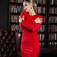 Order Red SCANDINAVIAN women's dress with 40-48/50p. Warm!. BRAGUTSA. Livemaster. . Dresses Фото №3