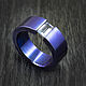 Titanium ring purple-blue with blue Topaz, Rings, Moscow,  Фото №1