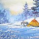 Зимний пейзаж маслом природа зима 20х30. Картины. Живописная лавка. Интернет-магазин Ярмарка Мастеров.  Фото №2
