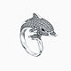 Заказать Кольцо "Dolphin" из золота 585 с бриллиантами и сапфиром. FANTASY JEWELS. Ярмарка Мастеров. . Кольца Фото №3