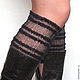 Mini leggings Dark blue - Black lace-knit from yarn lnyanoy, Leg warmers, Jelgava,  Фото №1