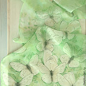 Аксессуары handmade. Livemaster - original item Scarf silk of Cabbage and mint. Handmade.
