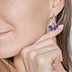 Lapis Lazuli earrings, blue earrings, Round frivolite earrings. Earrings. moonlace. Online shopping on My Livemaster.  Фото №2