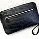 Men's purse, made of genuine crocodile leather, black color. Man purse. SHOES&BAGS. Online shopping on My Livemaster.  Фото №2