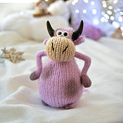 Куклы и игрушки handmade. Livemaster - original item Bullhead knitted lilac. Handmade.