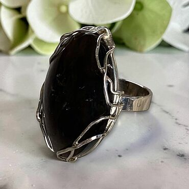 Украшения ручной работы. Ярмарка Мастеров - ручная работа Кольцо с Морионом. Handmade.
