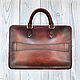 Men's briefcase bag, designer model made of genuine leather. Men\'s bag. SHOES&BAGS. My Livemaster. Фото №4