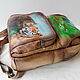 Leather backpack with custom painting. Backpacks. Innela- авторские кожаные сумки на заказ.. My Livemaster. Фото №4