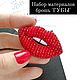 Brooch Lips. Set of materials for brooch embroidery. DIY, Accessories for jewelry, Novosibirsk,  Фото №1