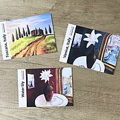 Открытки handmade. Livemaster - original item Set of postcards: ITALY-from 3 author`s postcards Venice, Tuscany. Handmade.