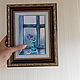 Author's miniature oil painting 'Outside the window' 10/15, Pictures, Moscow,  Фото №1