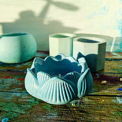 Для дома и интерьера handmade. Livemaster - original item Blue Lotus candle holder for tea and container candles. Handmade.