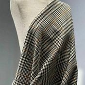 Материалы для творчества handmade. Livemaster - original item Fabric: Costume fabric gray-beige cage. Handmade.