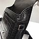 Men's bag, made of genuine crocodile leather, in black. Men\'s bag. SHOES&BAGS. My Livemaster. Фото №6