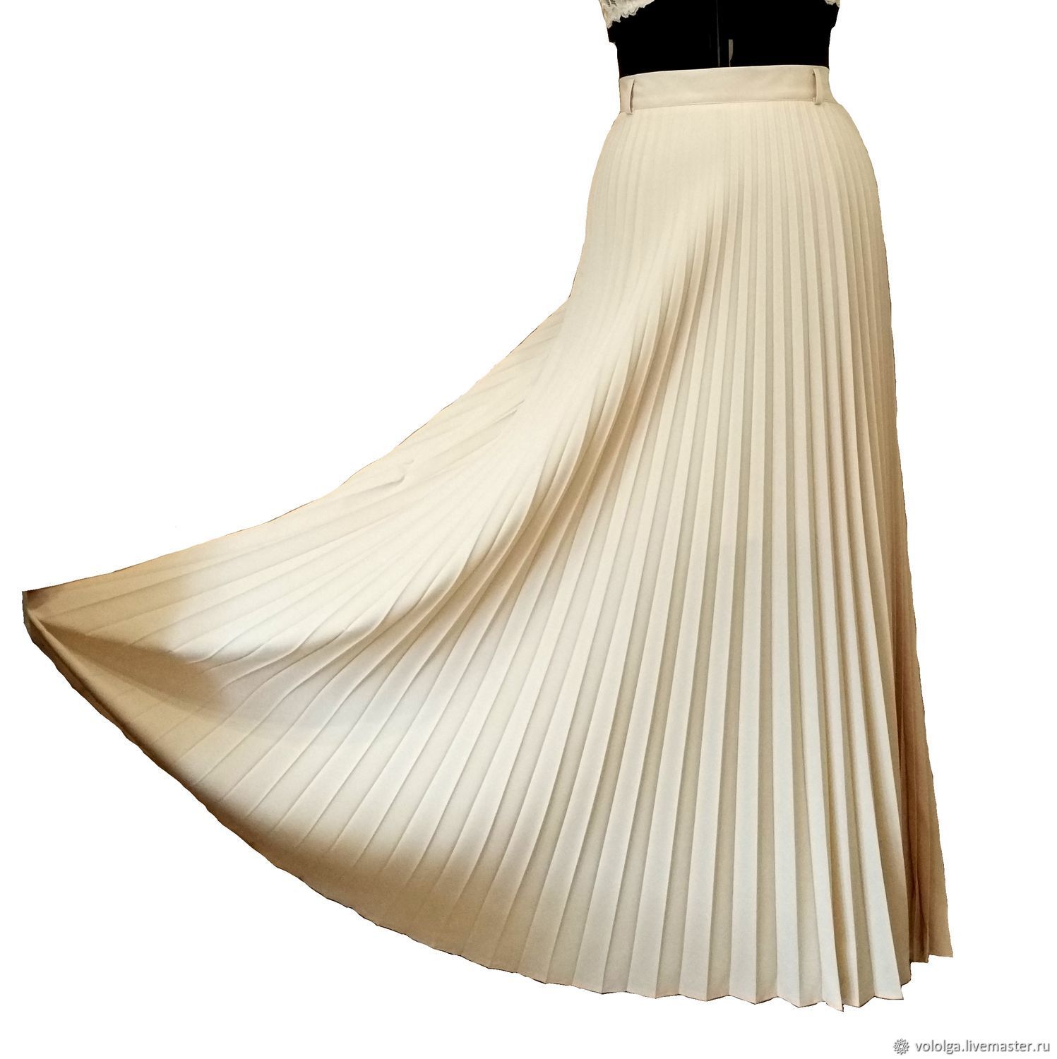 Плиссированная длинная юбка