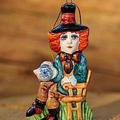 Сувениры и подарки handmade. Livemaster - original item Christmas decorations: The Hatter from Wonderland, porcelain. Handmade.
