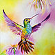 Oil painting Bright Hummingbird. Bright picture with a bird. Pictures. Zabaikalie. Online shopping on My Livemaster.  Фото №2