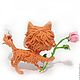 Фигурка "Апельсиновый котёнок" (рыжая кошка с розой). Мягкие игрушки. Светлана Хитрово (scir). Интернет-магазин Ярмарка Мастеров.  Фото №2