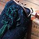 Bag with clasp, author's malachite with flowers, handmade. Clasp Bag. MURDASOVA OLGA Author's felt. Online shopping on My Livemaster.  Фото №2