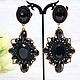 Large Black Evening Clips Dolce Earrings, Clip on earrings, Moscow,  Фото №1