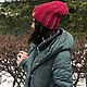 hat knitted women's . Winter hat 'Bordeaux». Caps. avokado. My Livemaster. Фото №4