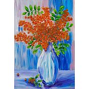Картины и панно handmade. Livemaster - original item Rowan in a vase oil painting. Handmade.