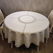 Для дома и интерьера handmade. Livemaster - original item Tablecloth linen 100% grey satin -2 d. .165 cm.. Handmade.
