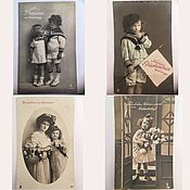 Винтаж handmade. Livemaster - original item Vintage postcards with children. Germany. Handmade.