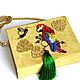 Suede clutch book with gold accessories ' Parrot'. Clutches. VeninnaS. Online shopping on My Livemaster.  Фото №2
