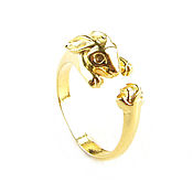 Украшения handmade. Livemaster - original item Bunny ring, hare ring, golden hare ring. Handmade.