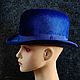 Velvet bowler hat 'Blue', Bowler hat, St. Petersburg,  Фото №1