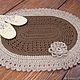 Fishnet oval rug handmade 'baby with flower'. Carpets. knitted handmade rugs (kovrik-makrame). Online shopping on My Livemaster.  Фото №2
