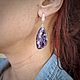 Серьги с натуральным чароитом в серебре. Серьги классические. JewelryStudioGem. Ярмарка Мастеров.  Фото №6