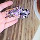 Заколка-автомат средняя сиреневая с кристаллами Swarovski. Заколки. Мастерская Анны Каретниковой (annakaretnikova). Ярмарка Мастеров.  Фото №6