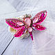 Pink dragonfly brooch, beaded brooch for wedding. Brooches. Soleatoys. My Livemaster. Фото №5