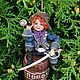 Листик, принцесса пиратов - елочная игрушка из ваты. Мягкие игрушки. Елена (emeldolls). Интернет-магазин Ярмарка Мастеров.  Фото №2