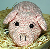 Куклы и игрушки handmade. Livemaster - original item Knitted pig-couch potato. Pink pig. Handmade.