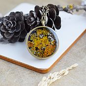 Украшения handmade. Livemaster - original item The pendant is made of resin with real lichens 